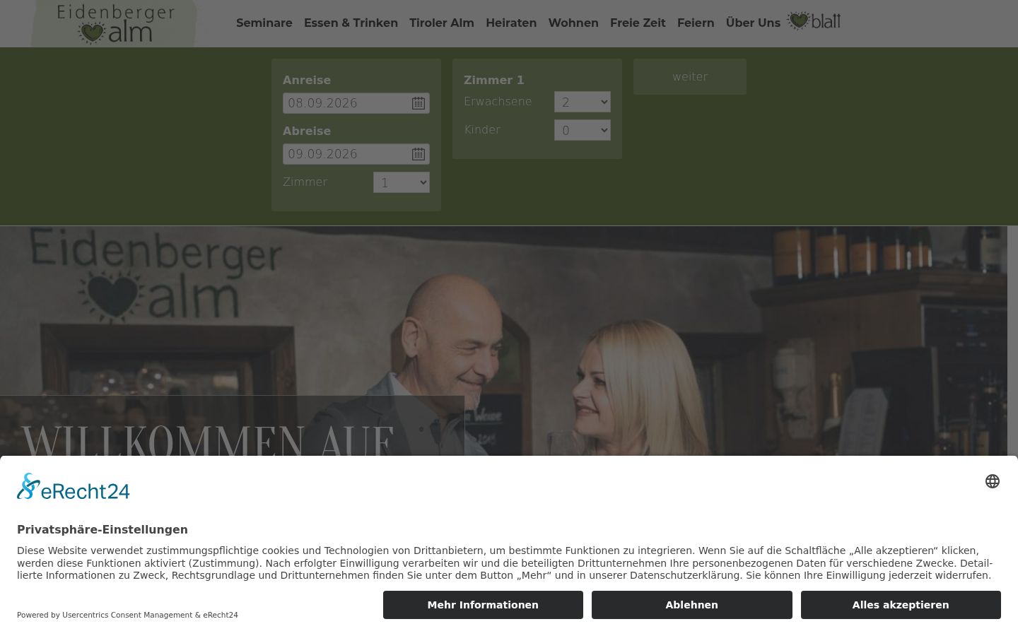 Screenshot tal-banner tal-kunsens muri qabel kwalunkwe interazzjoni