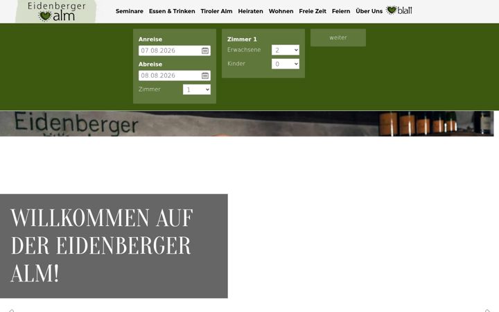 Snímek obrazovky eidenberger-alm.at
