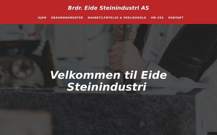 Captură de ecran a eidesteinindustri-as.no
