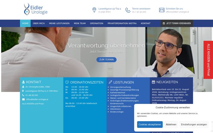 Snímek obrazovky eidler-urologie.at