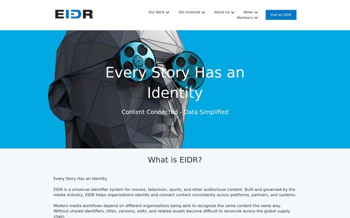 Screenshot of eidr.org