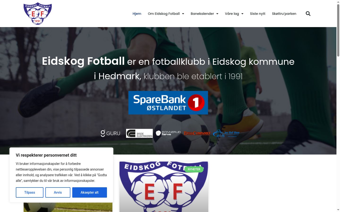 Képernyőkép a bármilyen interakció előtt megjelenő hozzájárulási bannerről