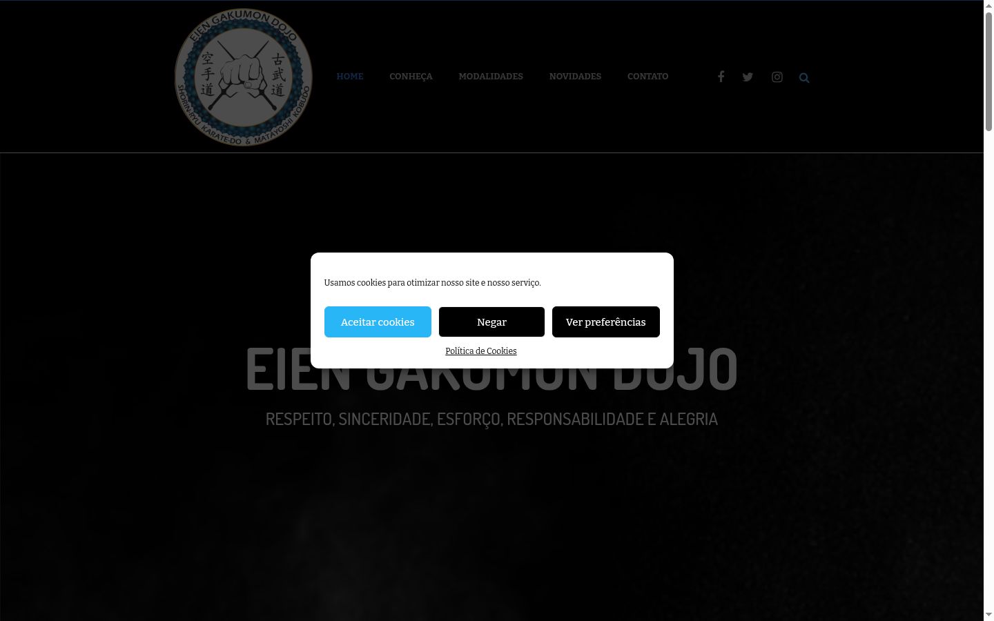 Screenshot del banner di consenso mostrato prima di qualsiasi interazione