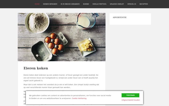 Screenshot of eierenkoken.eu