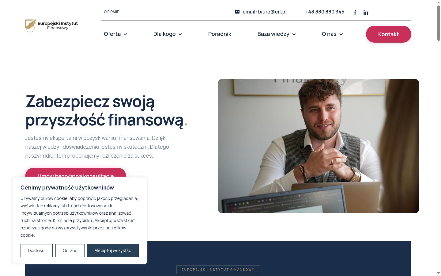 Screenshot tal-banner tal-kunsens muri qabel kwalunkwe interazzjoni