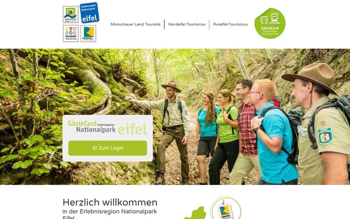 Screenshot of eifel-gaestecard.de