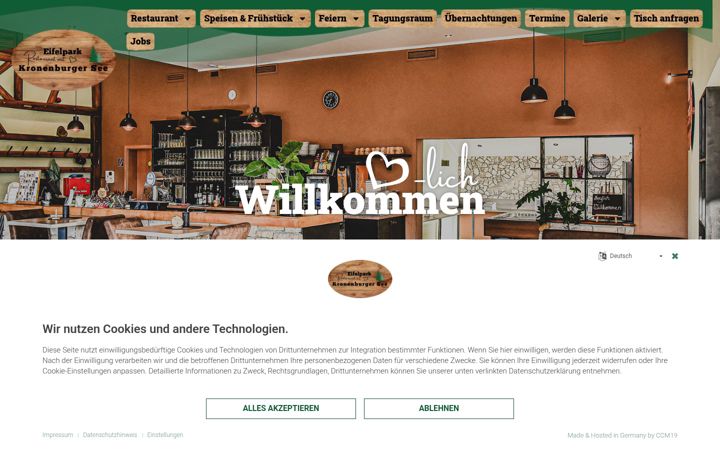Skjermbilde av eifelpark-restaurant.de