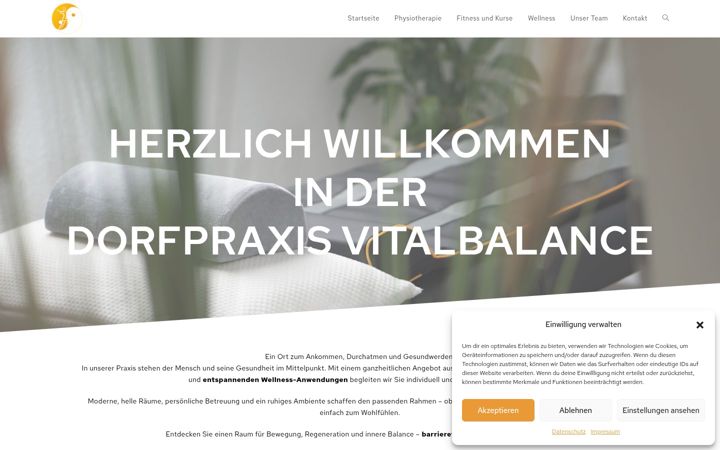 Screenshot of eifelphysiovitalbalance.de