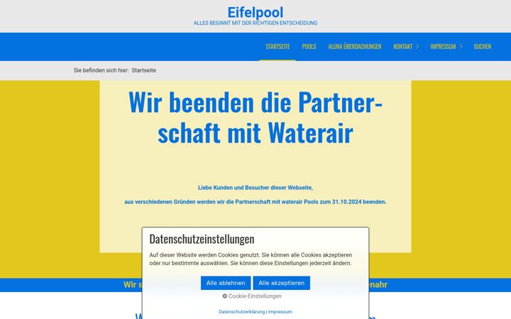 Skjermbilde av eifelpool.de
