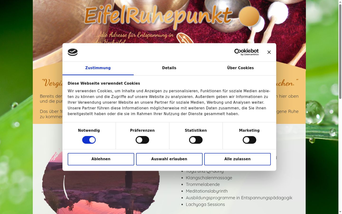 Screenshot tal-banner tal-kunsens muri qabel kwalunkwe interazzjoni