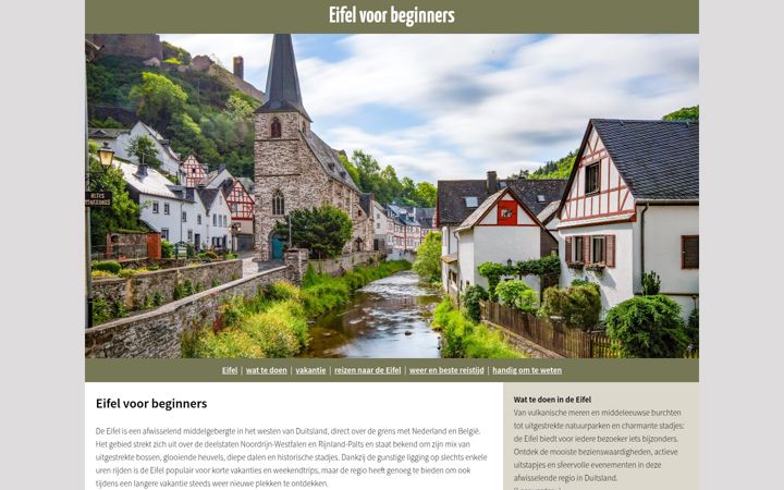 Captura de pantalla de eifelvoorbeginners.nl
