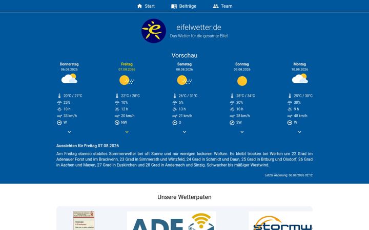 Screenshot of eifelwetter.de