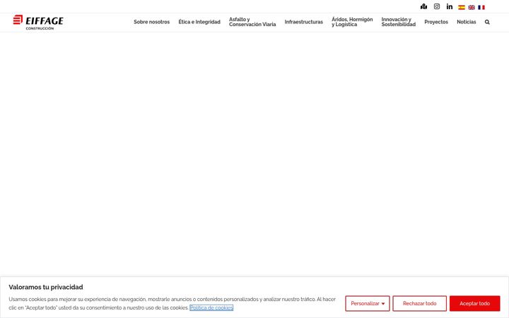 Skjermbilde av eiffageinfraestructuras.es