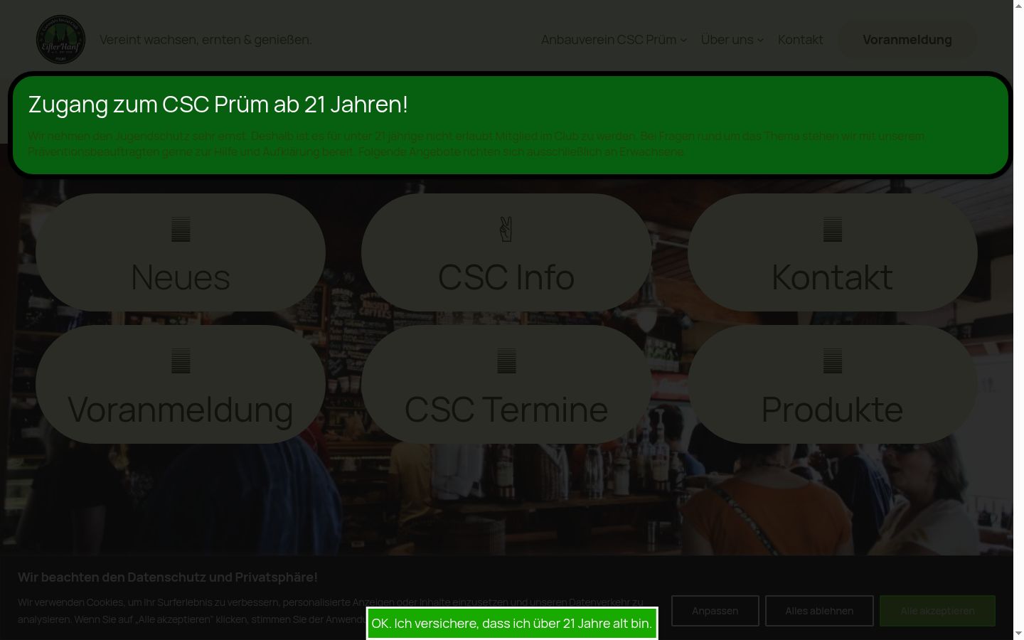 Capture d'écran de la bannière de consentement affichée avant toute interaction