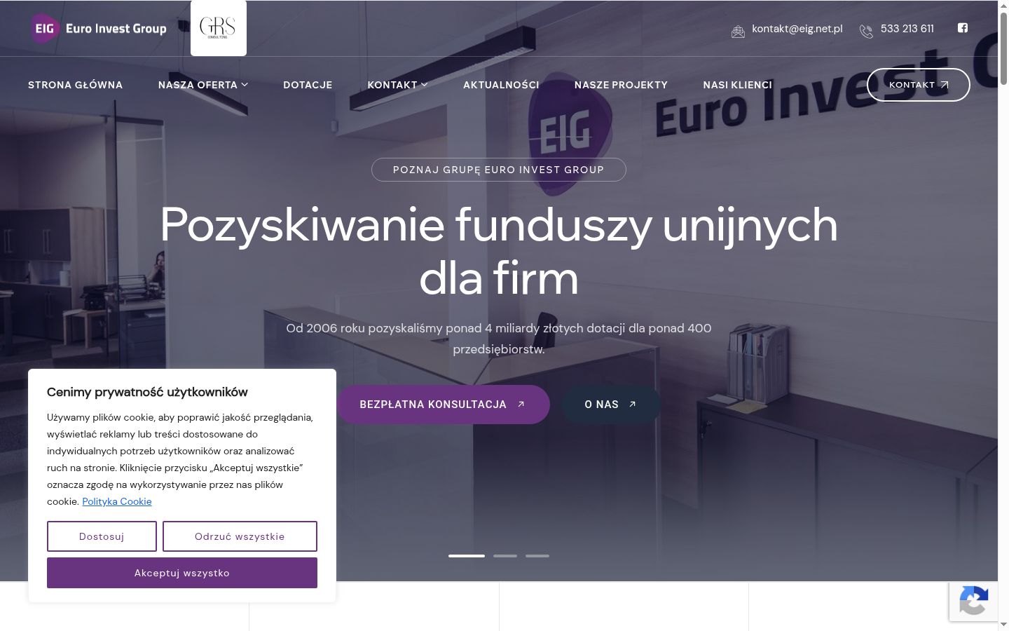 Screenshot tal-banner tal-kunsens muri qabel kwalunkwe interazzjoni