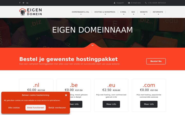 Captura de pantalla de eigen-domeinnaam.nl