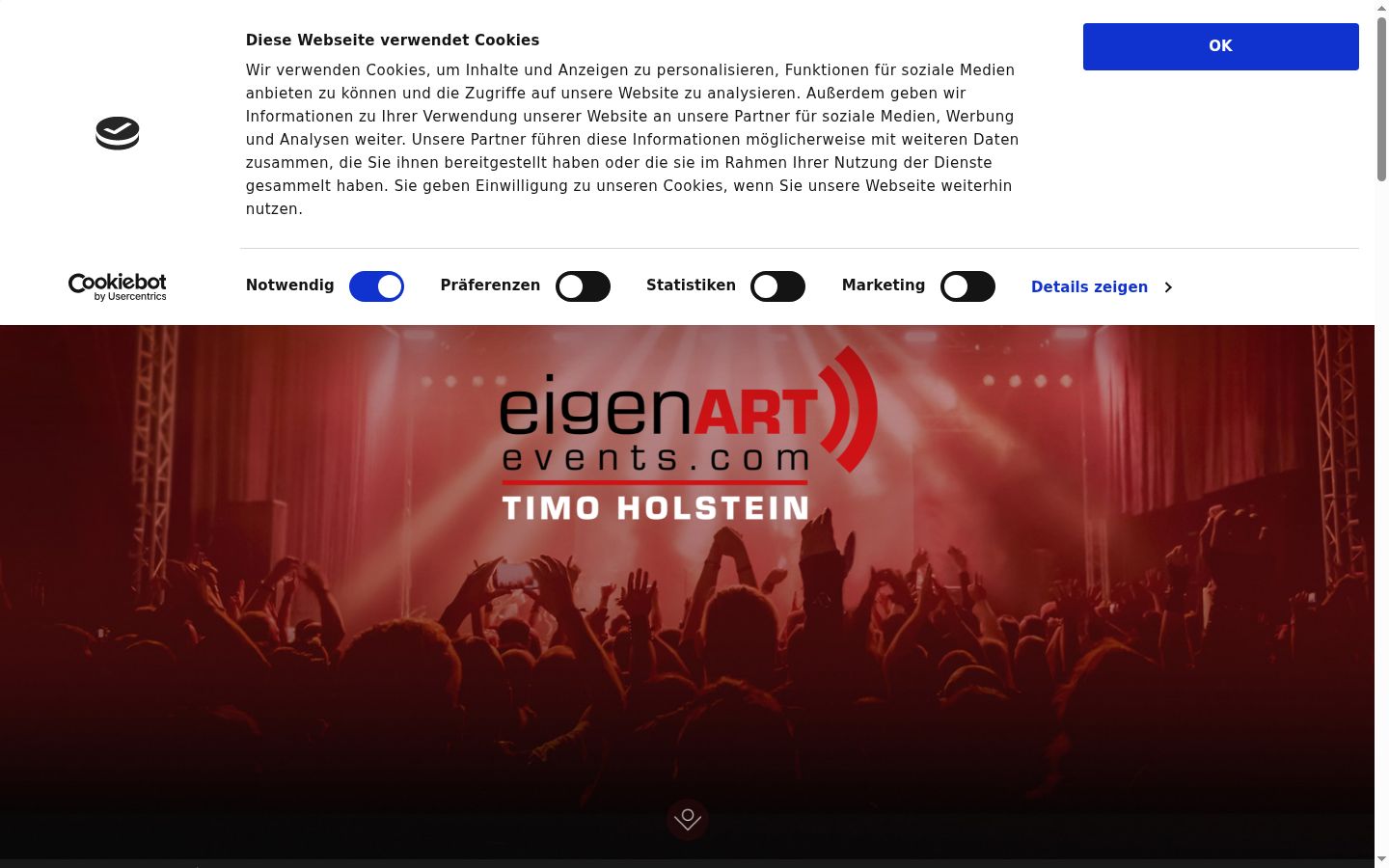 Screenshot tal-banner tal-kunsens muri qabel kwalunkwe interazzjoni