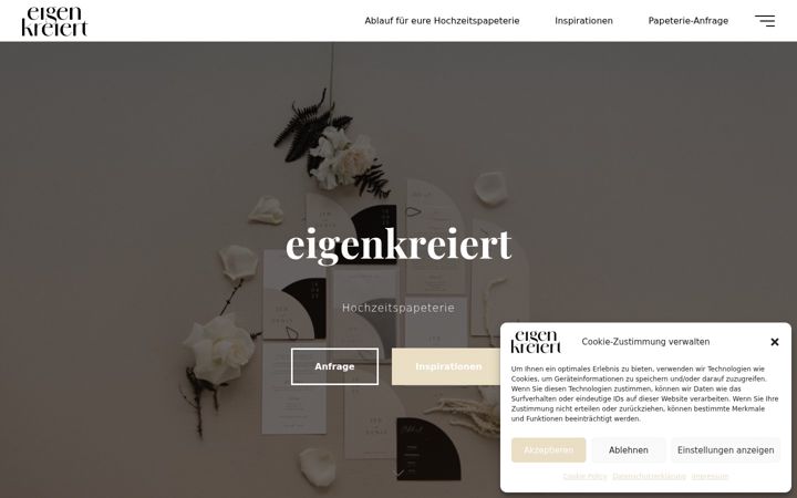 Screenshot of eigenkreiert.de