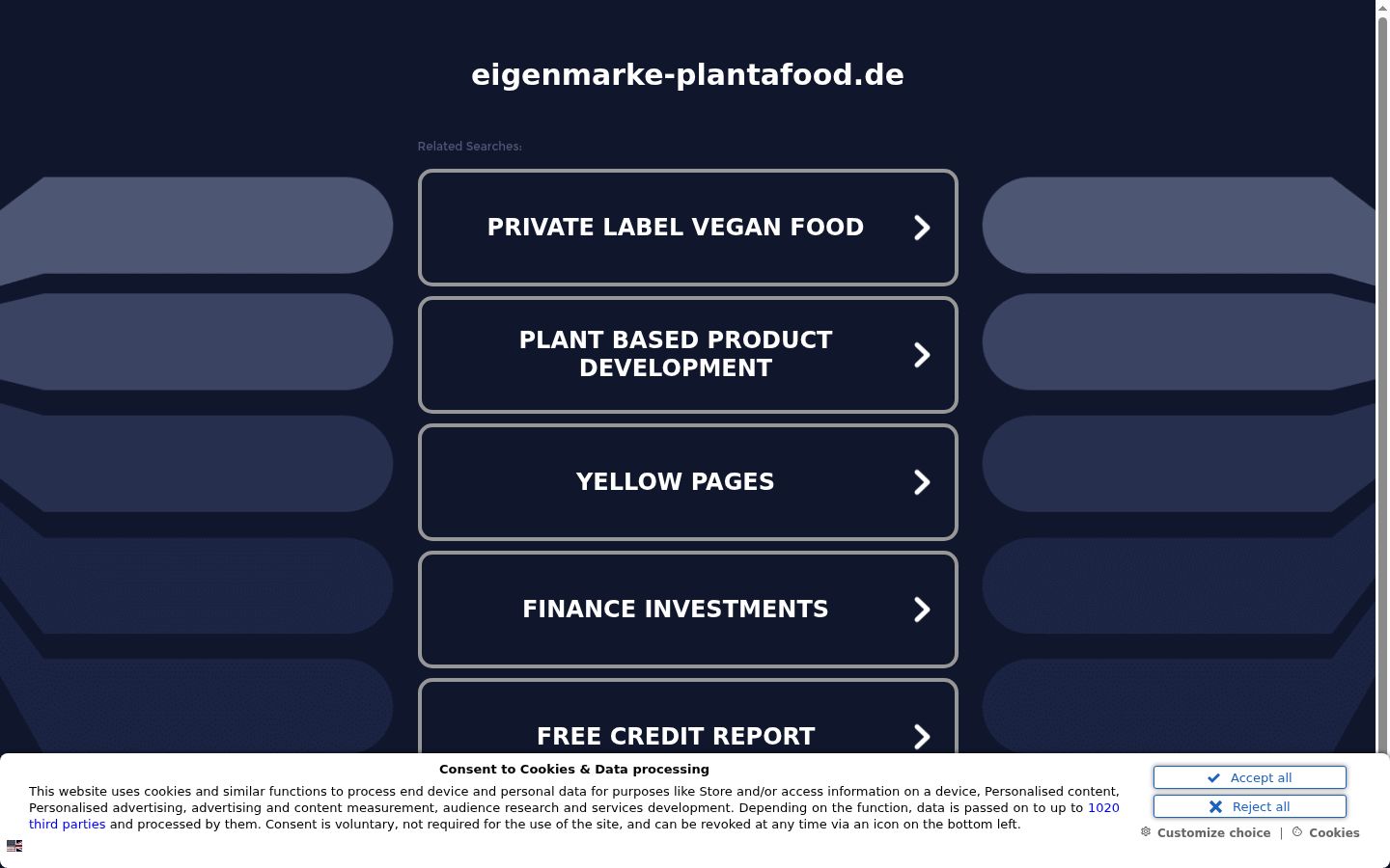 Screenshot des Einwilligungsbanners vor jeglicher Interaktion