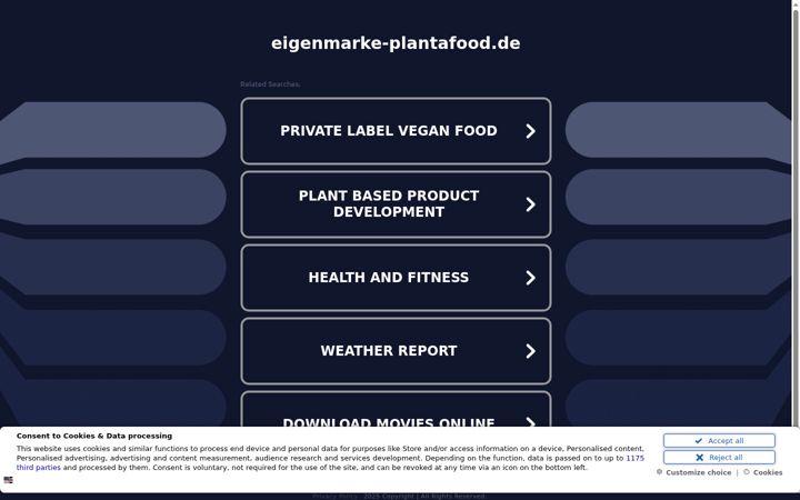 Screenshot of eigenmarke-plantafood.de