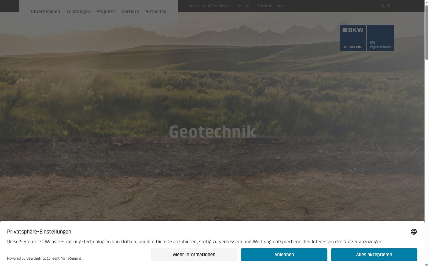 Screenshot of the consent banner shown before any interaction