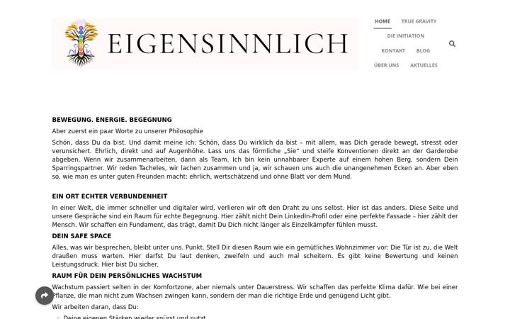 Screenshot of eigensinnlich.de