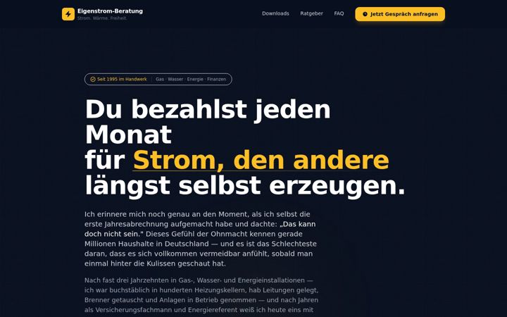 Screenshot of eigenstrom-beratung.de