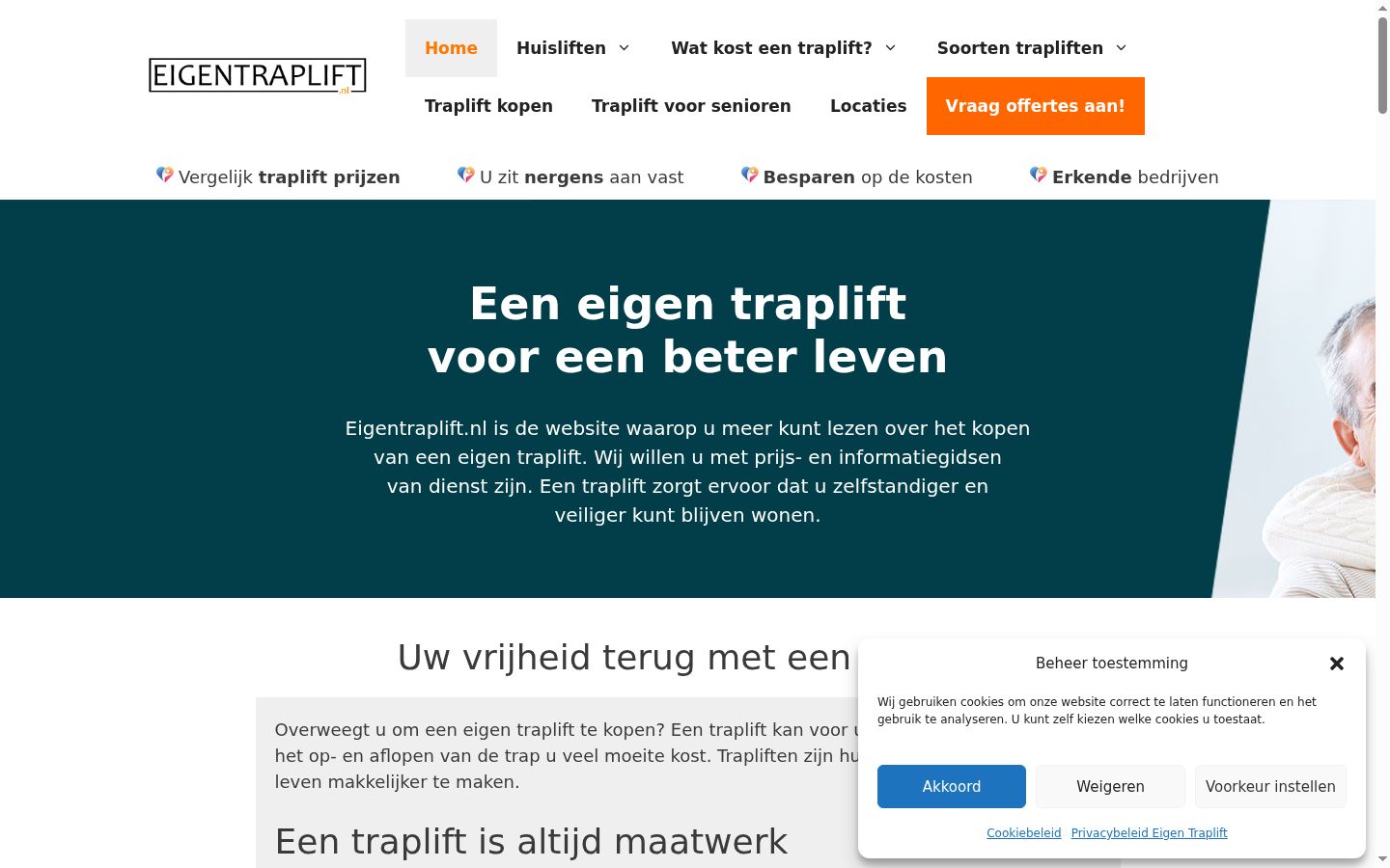 Screenshot del banner di consenso mostrato prima di qualsiasi interazione
