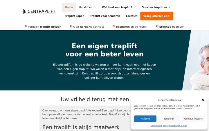 Ekrānuzņēmums no eigentraplift.nl