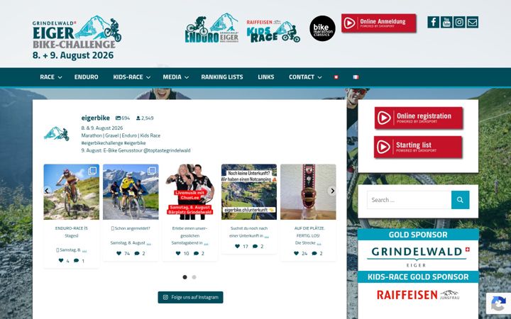 Screenshot von eigerbike.ch