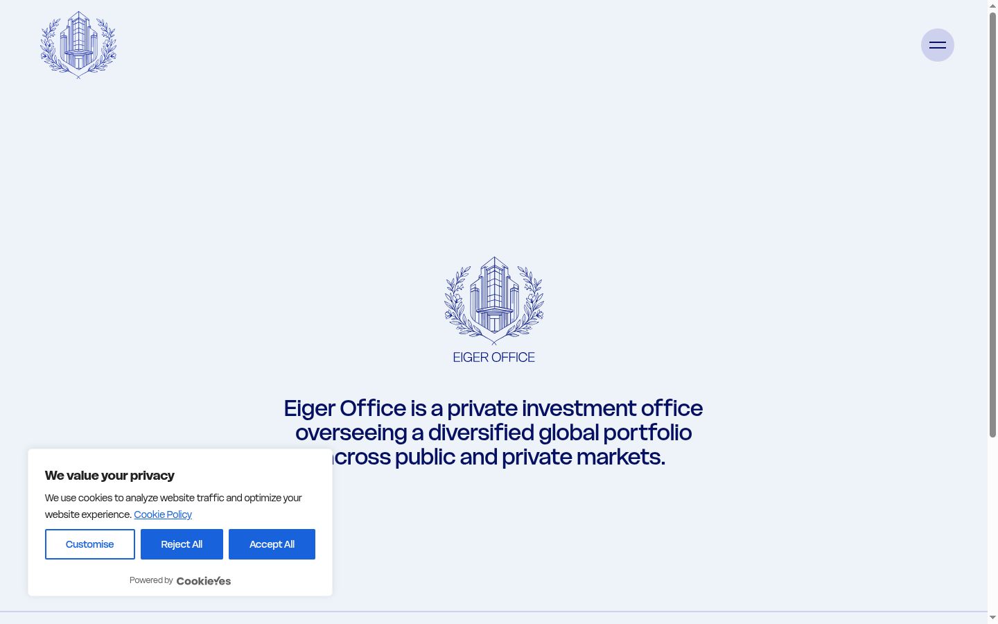 Screenshot of the consent banner shown before any interaction