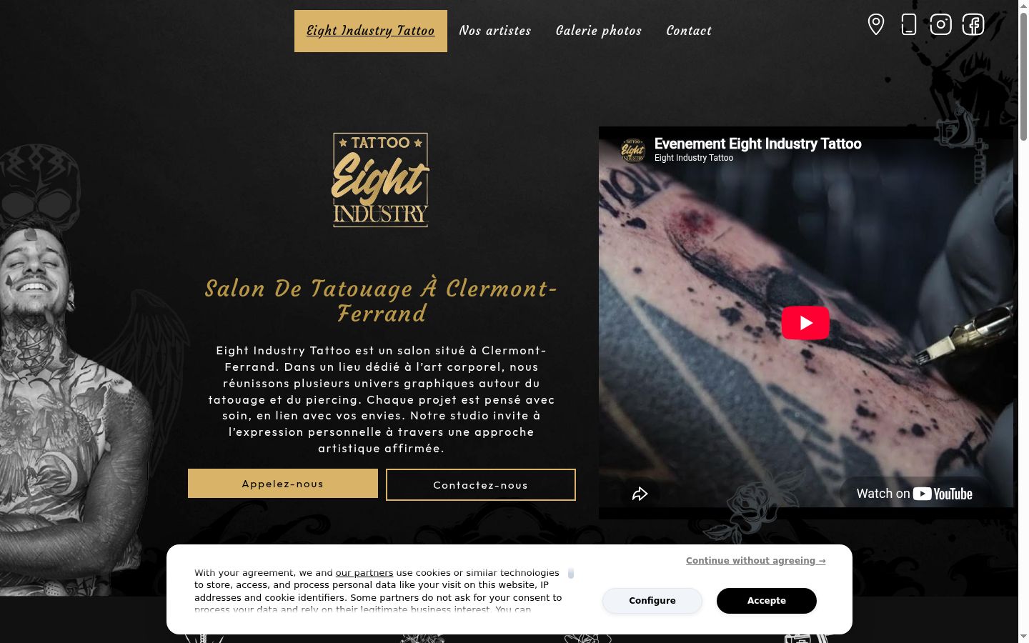 Screenshot del banner di consenso mostrato prima di qualsiasi interazione