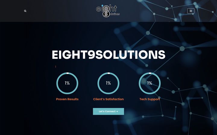 Screenshot of eight9solutions.com