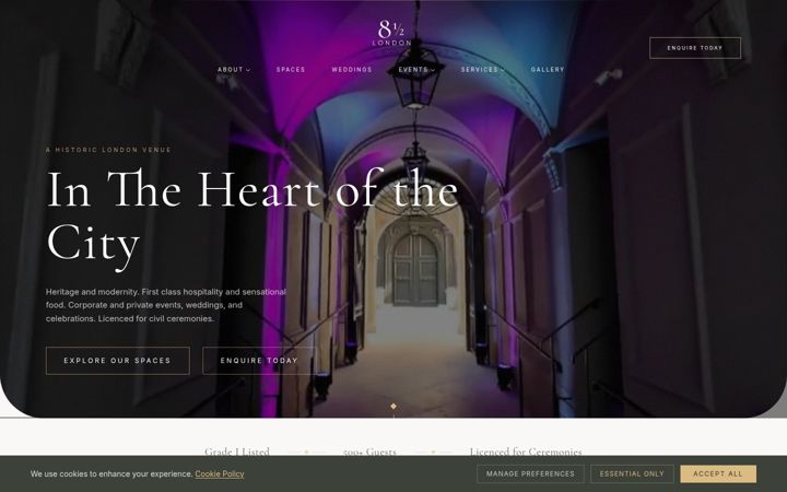 Screenshot of eightandahalf.co.uk