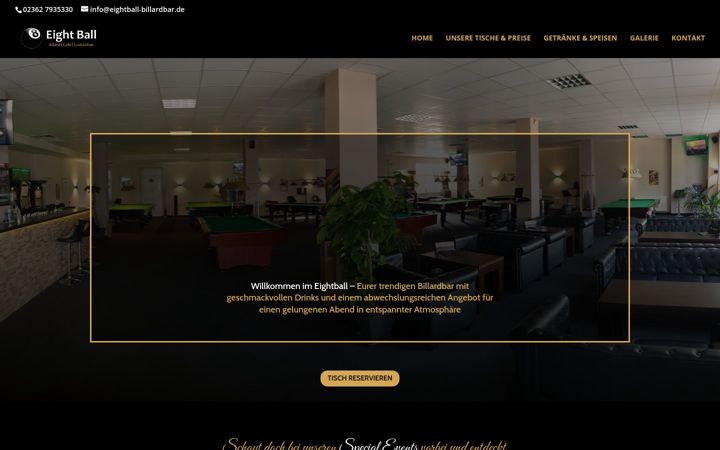 Ekraanipilt saidist eightball-billardbar.de