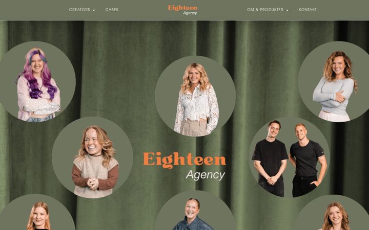 Snímek obrazovky eighteenagency.dk