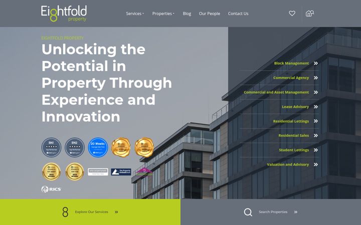 Screenshot of eightfold.agency