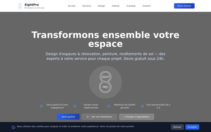 Screenshot of eightpro.ch