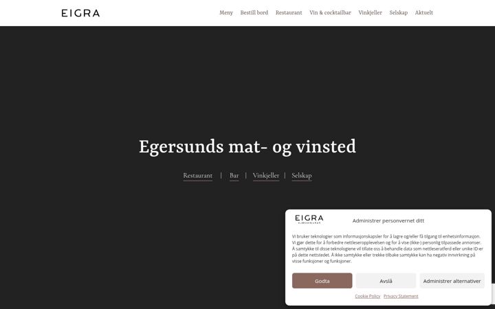 Screenshot of eigra.no