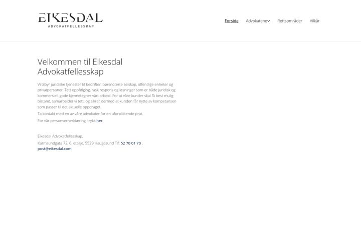 Screenshot of eikesdal.com
