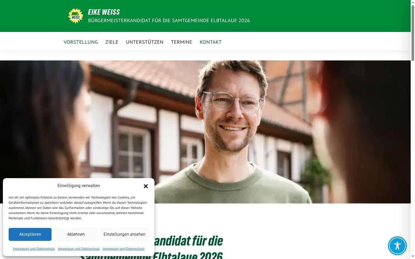 Screenshot tal-banner tal-kunsens muri qabel kwalunkwe interazzjoni