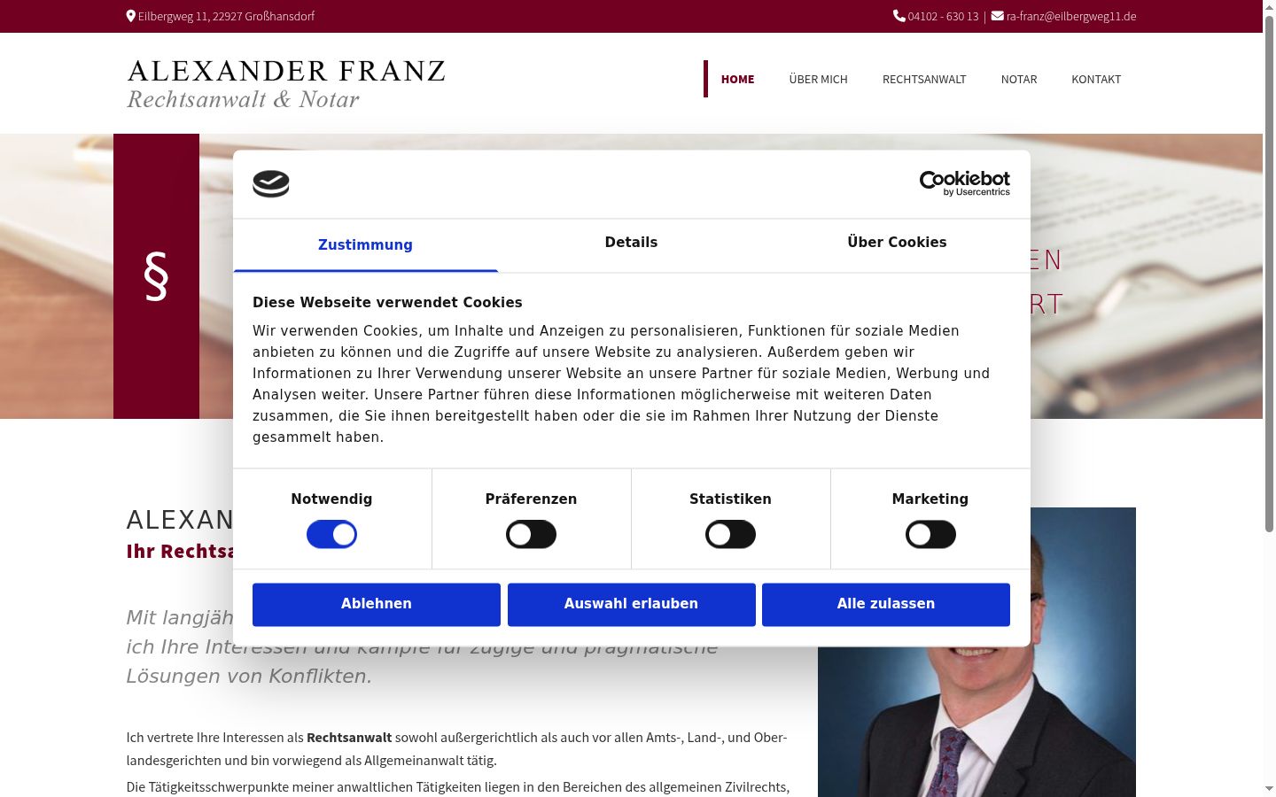 Zrzut ekranu banera zgody wyświetlanego przed jakąkolwiek interakcją