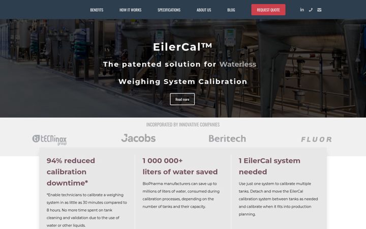 Screenshot of eilercal.com