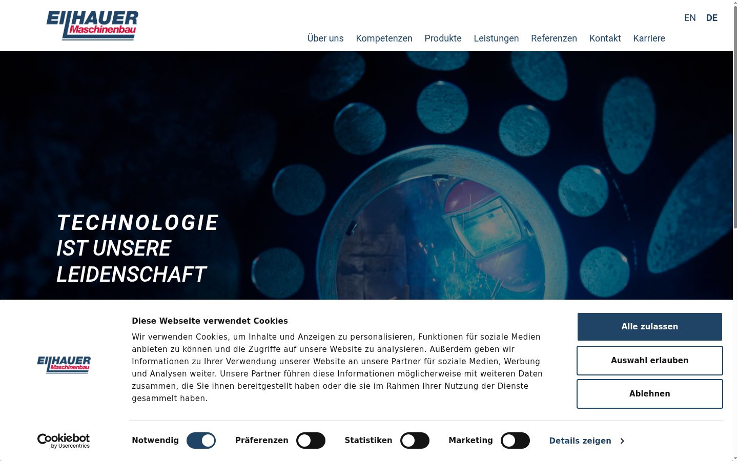 Captura de ecrã do banner de consentimento apresentado antes de qualquer interação