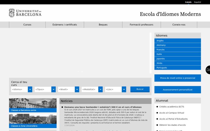 Screenshot of eim.ub.edu
