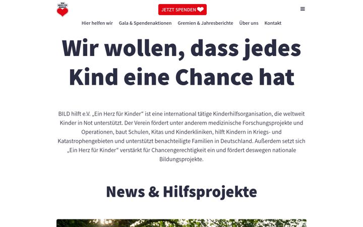 Screenshot of ein-herz-fuer-kinder.de