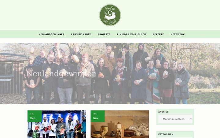 Kuvakaappaus sivustosta ein-korb-voll-glueck.de