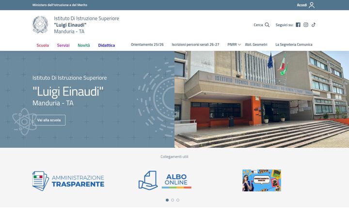 Screenshot of einaudimanduria.edu.it
