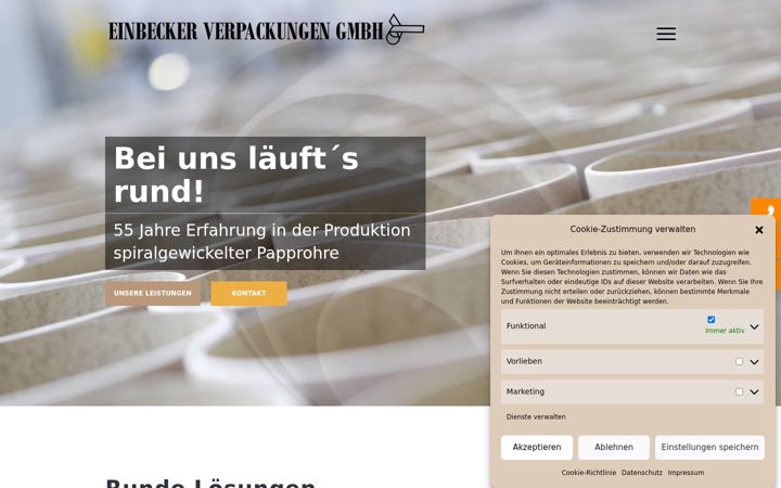 Capture d'écran de einbecker-verpackungen.de