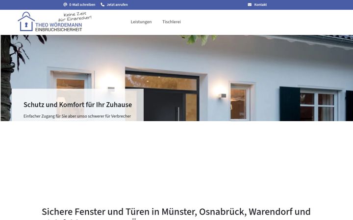 Screenshot of einbruchsicherheit-woerdemann.de